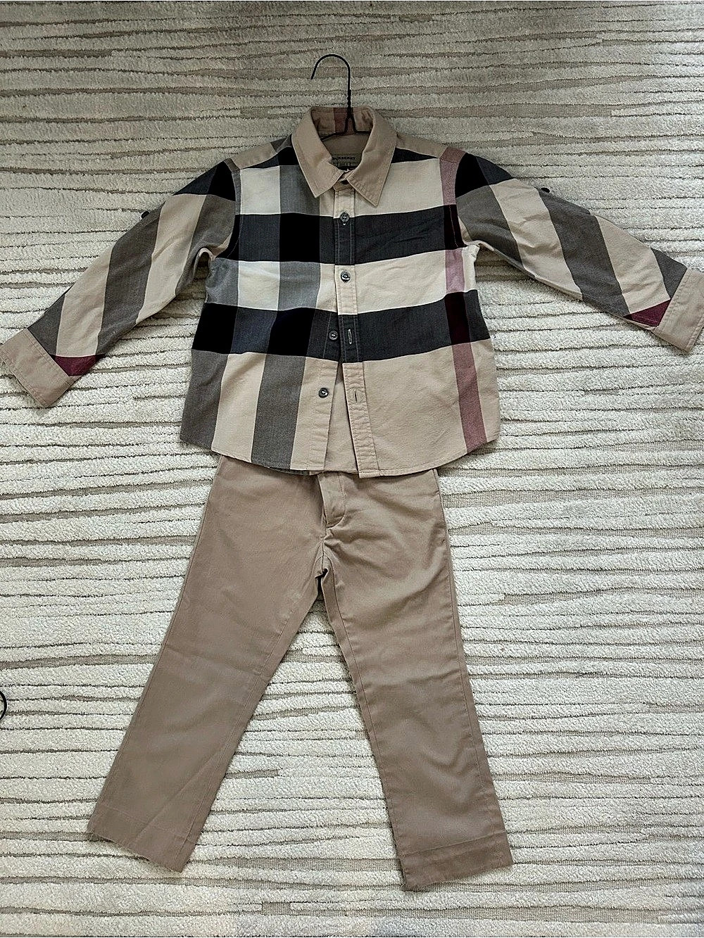 Burberry Kids Check Cotton Shirt and Pants Set